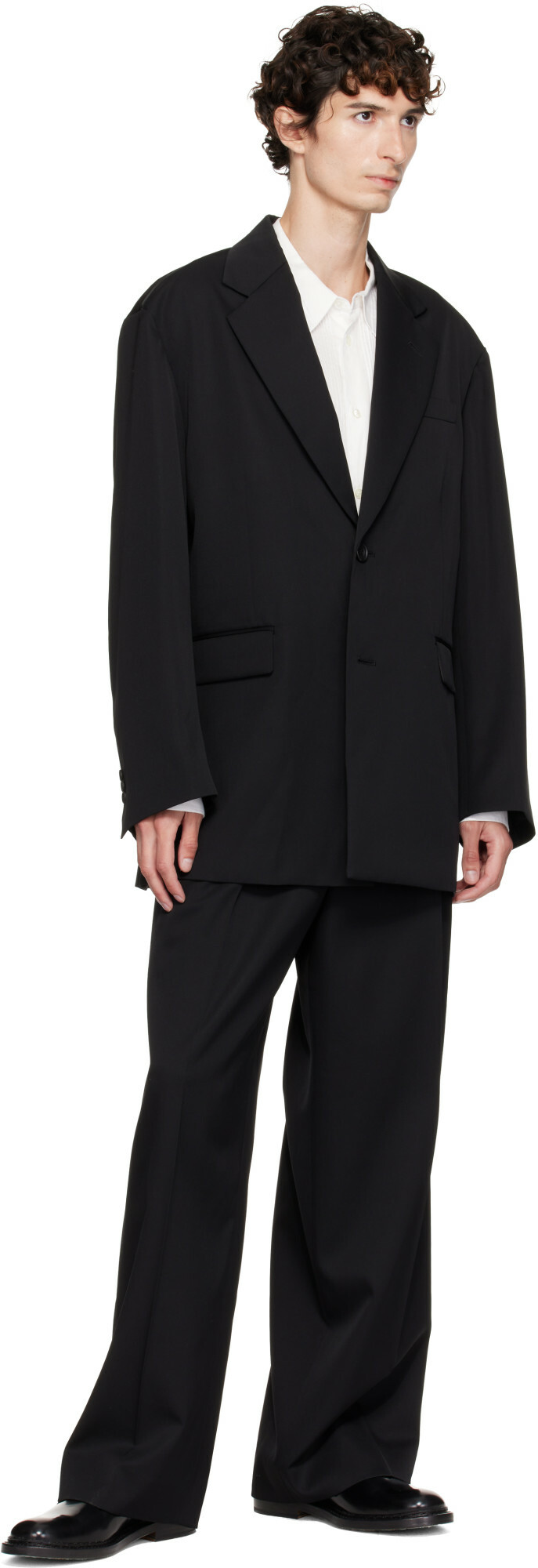 ssstein Black Oversized Single Breasted Long Blazer