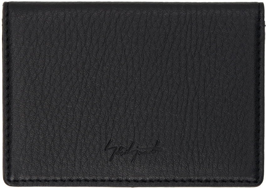 YOHJI YAMAMOTO Black discord Logo Card Holder