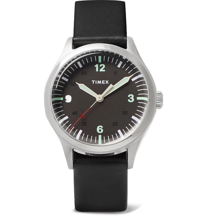 Photo: Timex - Waterbury 38mm Stainless Steel and Leather Watch - Black