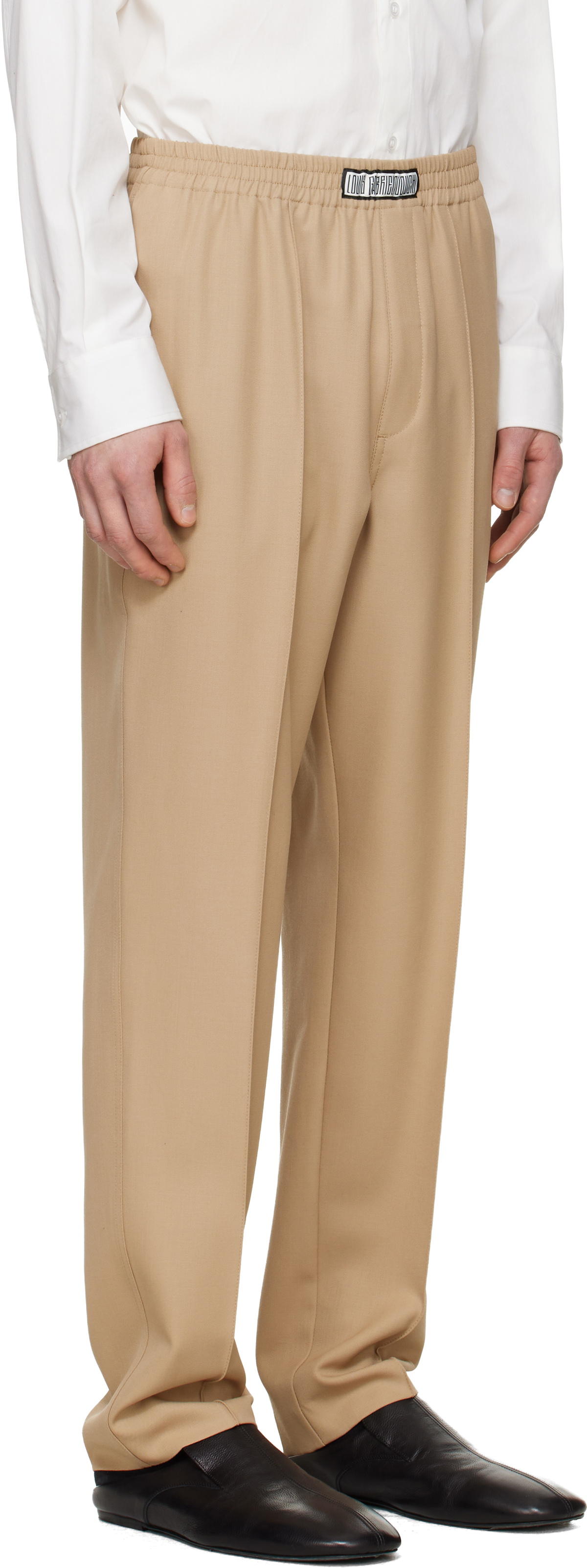 LGN Louis Gabriel Nouchi Beige Wool Jogging Track Pants