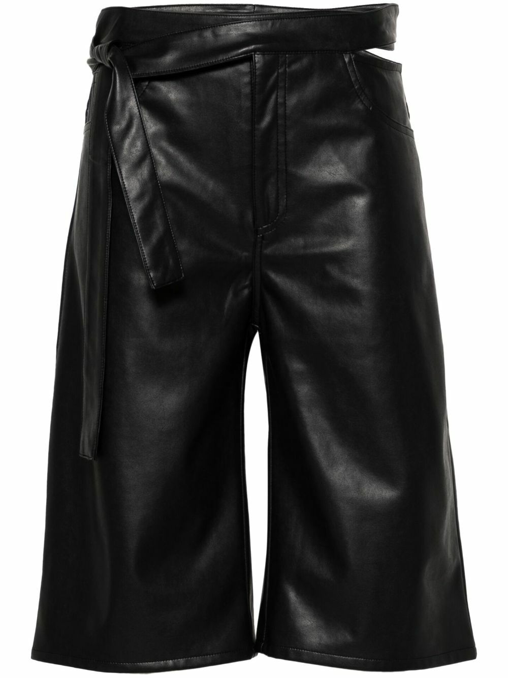 Jade Cropper Blue Cut-Out Faux-Leather Shorts
