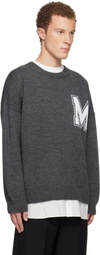 MM6 Maison Margiela Gray Two-In-One Varsity Knit Sweater