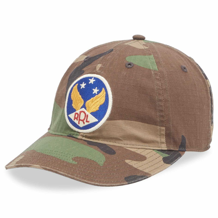 Photo: RRL Men's Camo Ball CP Cap in Woodland Camo 
