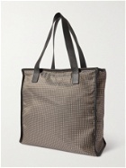 MONTROI - Leather-Trimmed Nylon-Jacquard Tote Bag