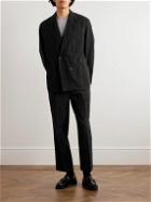 Kaptain Sunshine - Double-Breasted Cotton and Linen-Blend Gabardine Suit Jacket - Black