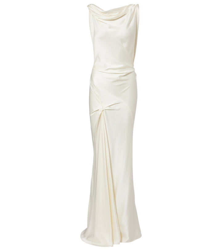 Victoria Beckham Gold V-Neck Maxi Dress Victoria Beckham
