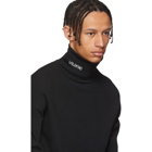 Valentino Black Embroidered Logo Turtleneck