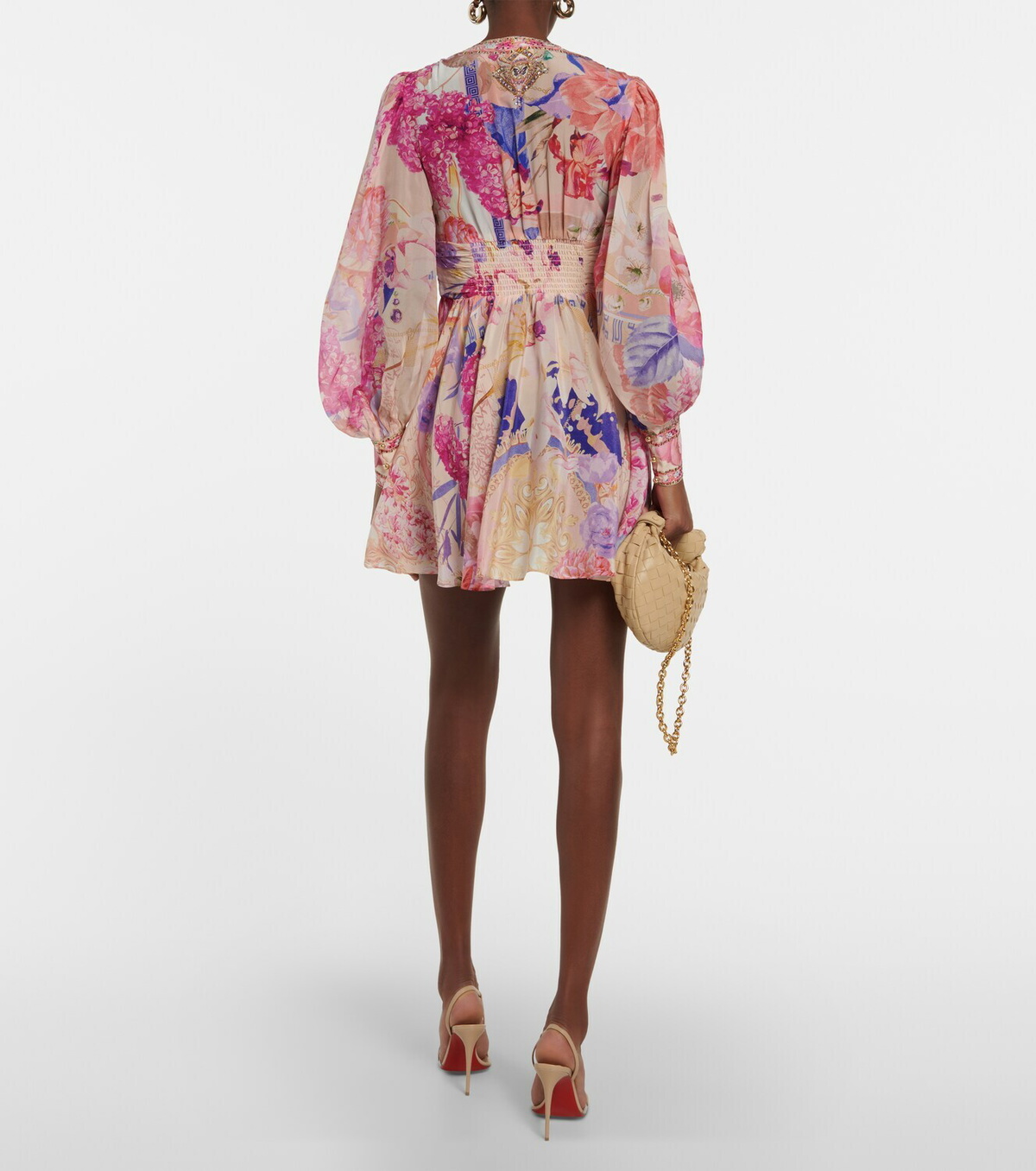 Camila Flower Dress - Pink/Beige