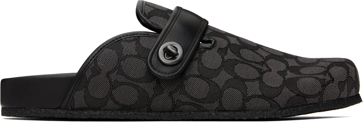 Coach 1941 Black & Gray Signature Jacquard Slip-on Loafers
