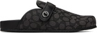 Coach 1941 Black & Gray Signature Jacquard Slip-on Loafers