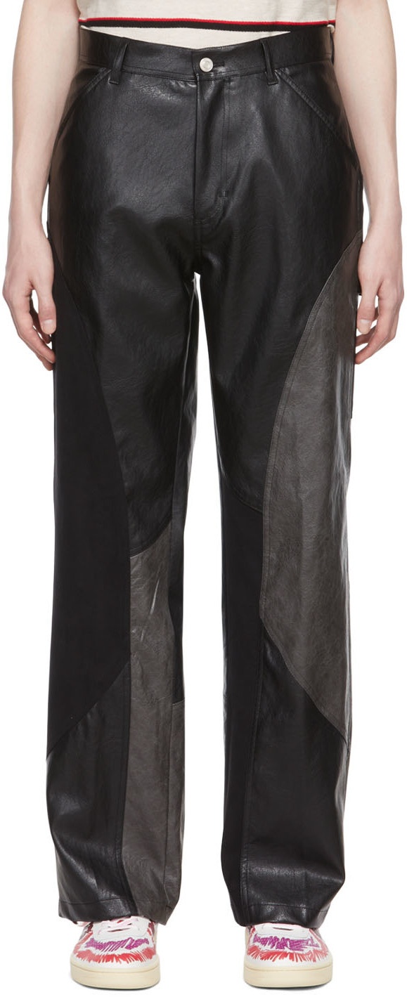 Andersson Bell Black Faux-Leather Trousers Andersson Bell