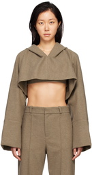 Yuzefi Taupe Cropped Hoodie