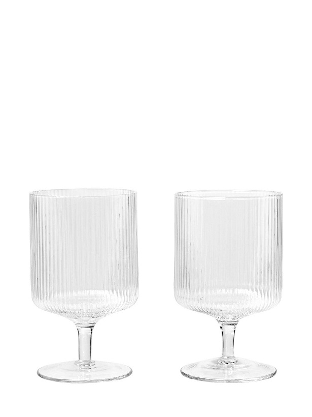 Photo: FERM LIVING Set Of 2 Ripple Wine Glasses