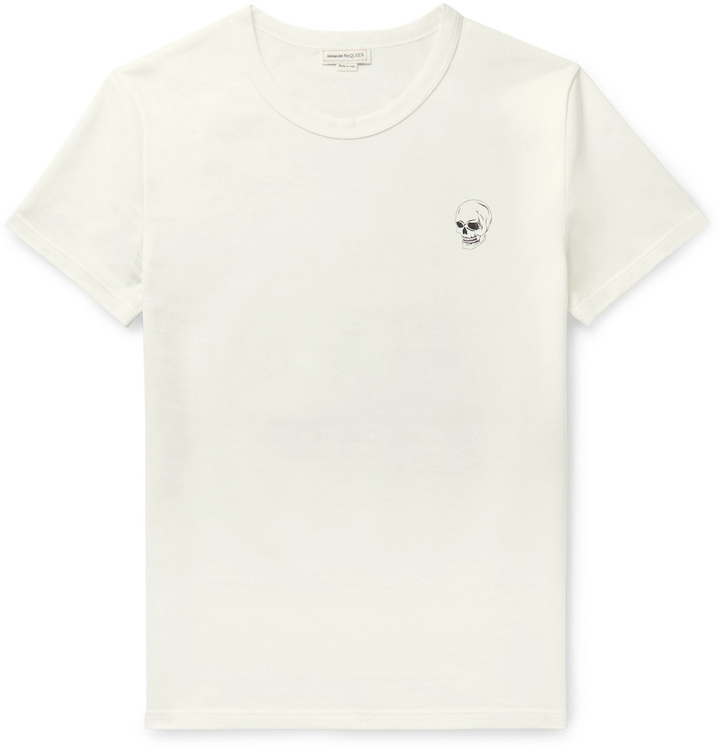 Photo: Alexander McQueen - Slim-Fit Printed Cotton-Jersey T-Shirt - White