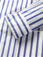 Paul Stuart - Piped Striped Cotton-Broadcloth Robe - Blue