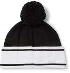 Fendi - Logo-Intarsia Cotton and Wool-Blend Beanie - Black