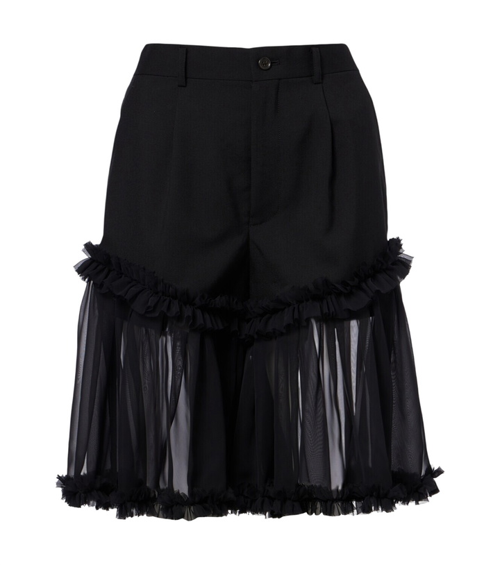 Photo: Noir Kei Ninomiya Ruffled tulle and wool shorts