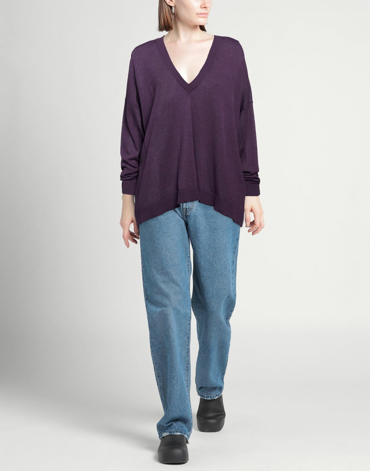 Manila Grace Womens Sweater Dark in Purple