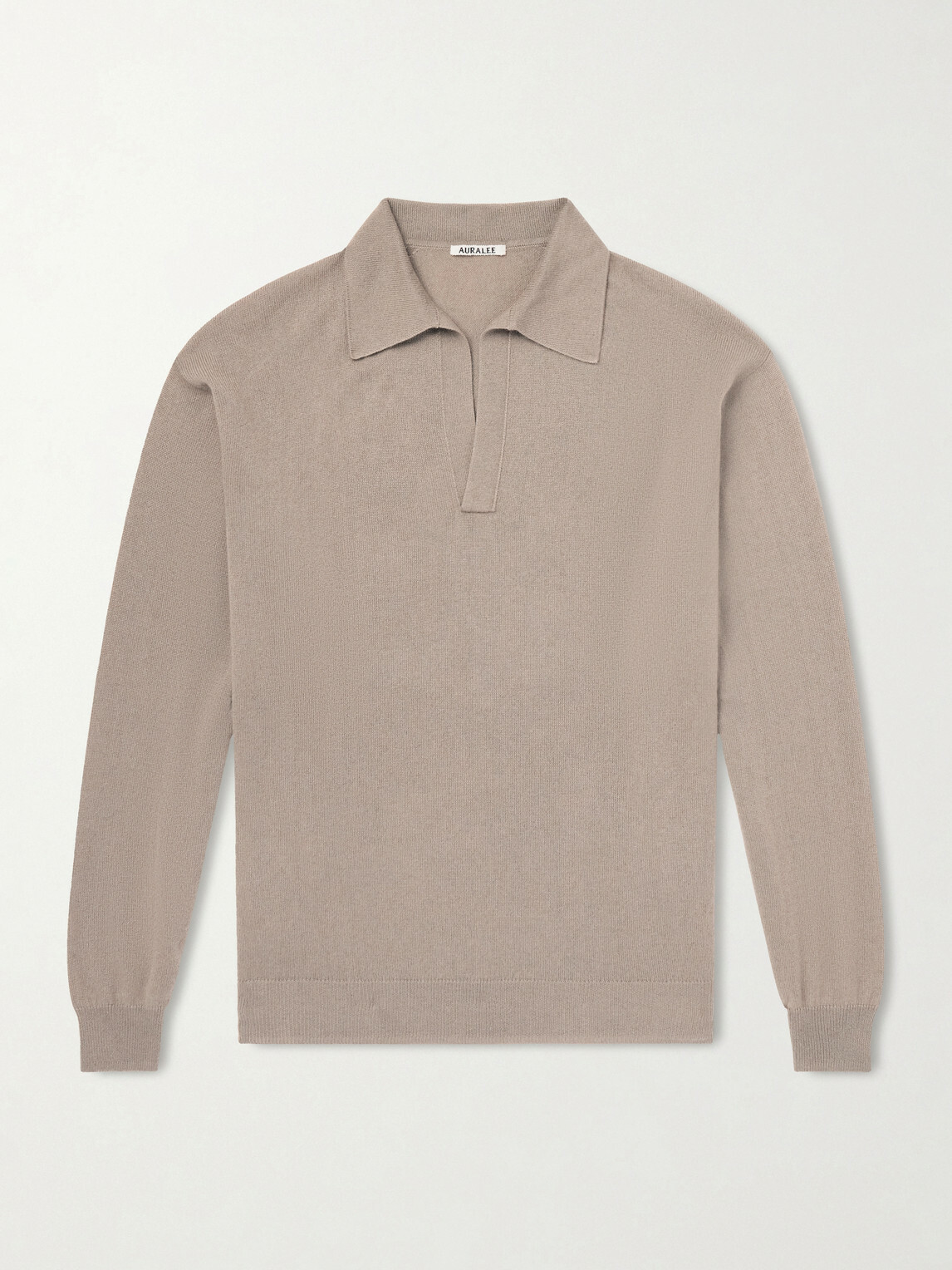 Auralee - Open-Collar Cashmere and Silk-Blend Polo Shirt - Brown