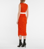 Dries Van Noten - Ruched mesh midi skirt