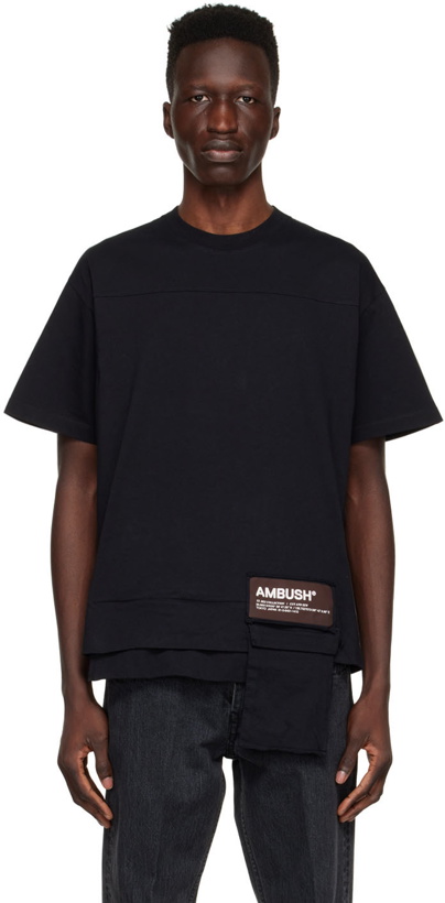 Photo: AMBUSH Black Cotton T-Shirt