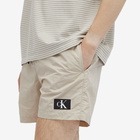 Calvin Klein Men's Monogram Logo Nylon Swim Shorts in Grey