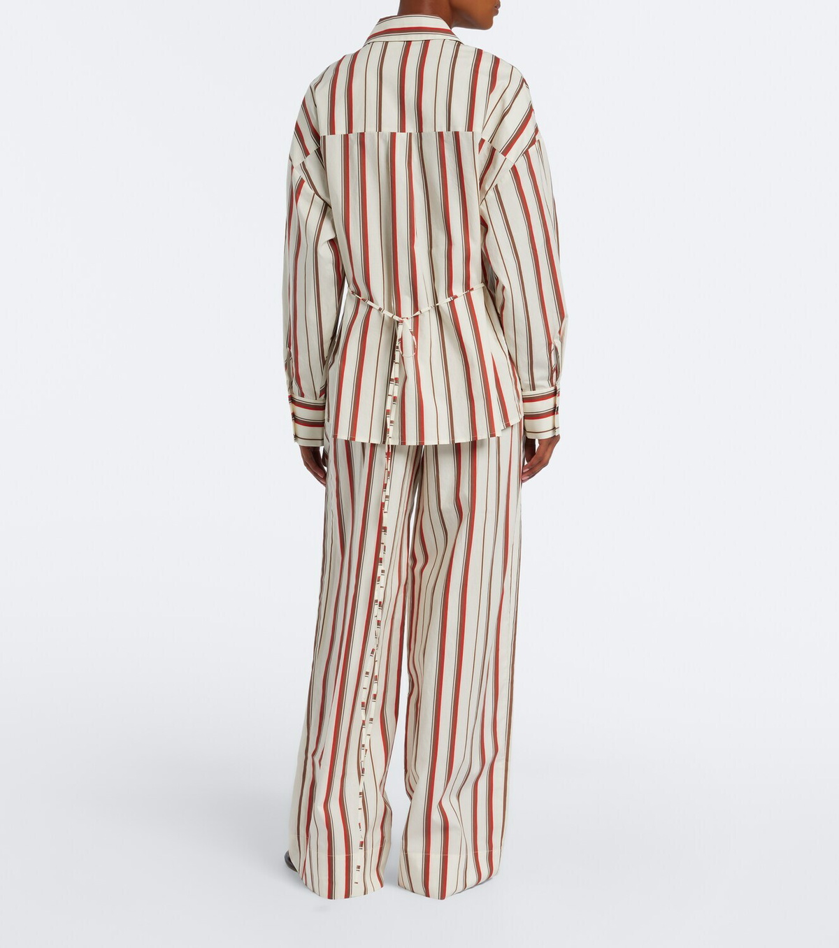 SIR Alva striped cotton wide-leg pants