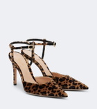 Gianvito Rossi Leopard-print velvet slingback pumps