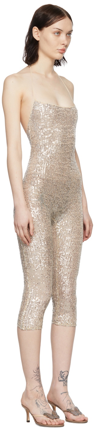 Gauntlett Cheng Silver Sequin Jumpsuit