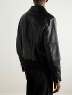 Balmain - Slim-Fit Panelled Leather Bomber Jacket - Black