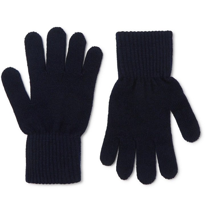 Photo: A.P.C. - Merino Wool and Cashmere-Blend Gloves - Blue