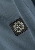 Stone Island Logo-appliquéd Piqué Cotton Polo Shirt Blue Dark