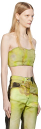 Serapis SSENSE Exclusive Green Denim Camisole