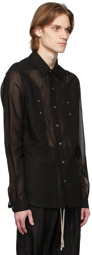 Rick Owens Black Cotton Outershirt