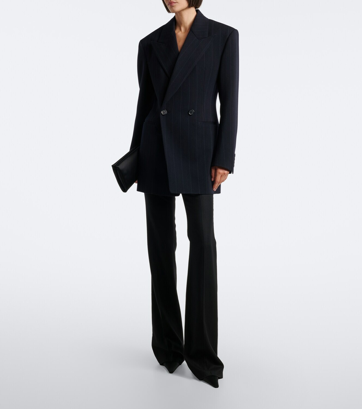 Saint Laurent Chalk stripe double-breasted wool blazer