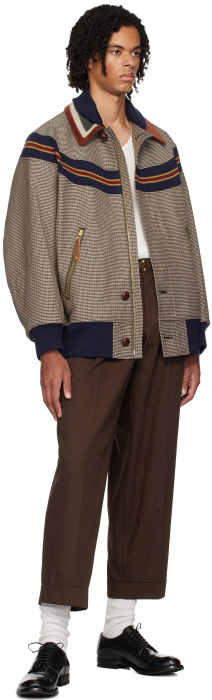 kolor Brown Houndstooth Jacket