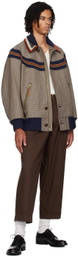 kolor Brown Houndstooth Jacket