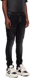 AMIRI Black Varsity Appliqué Jeans