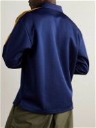 adidas Originals - Striped Logo-Embroidered Recycled-Piqué Polo Shirt - Blue