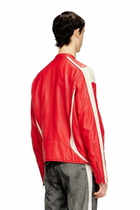 Diesel Colour-block leather biker jacket - Leather jackets Mens in Multicolor
