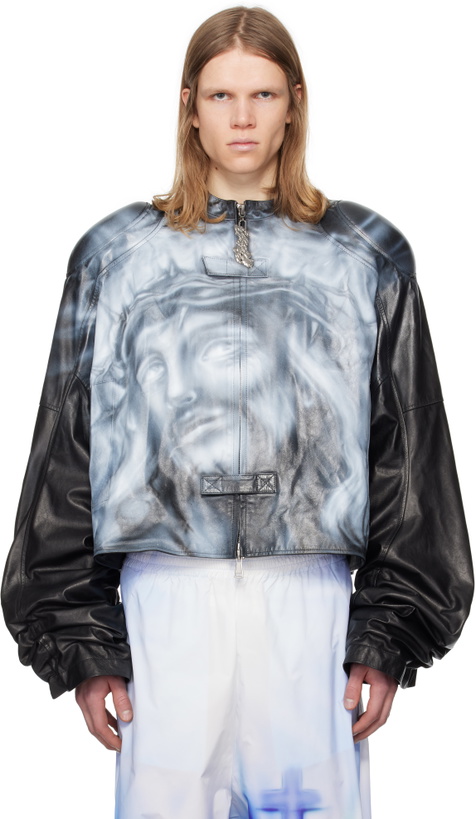 Photo: Gerrit Jacob Black Printed Moto Jacket