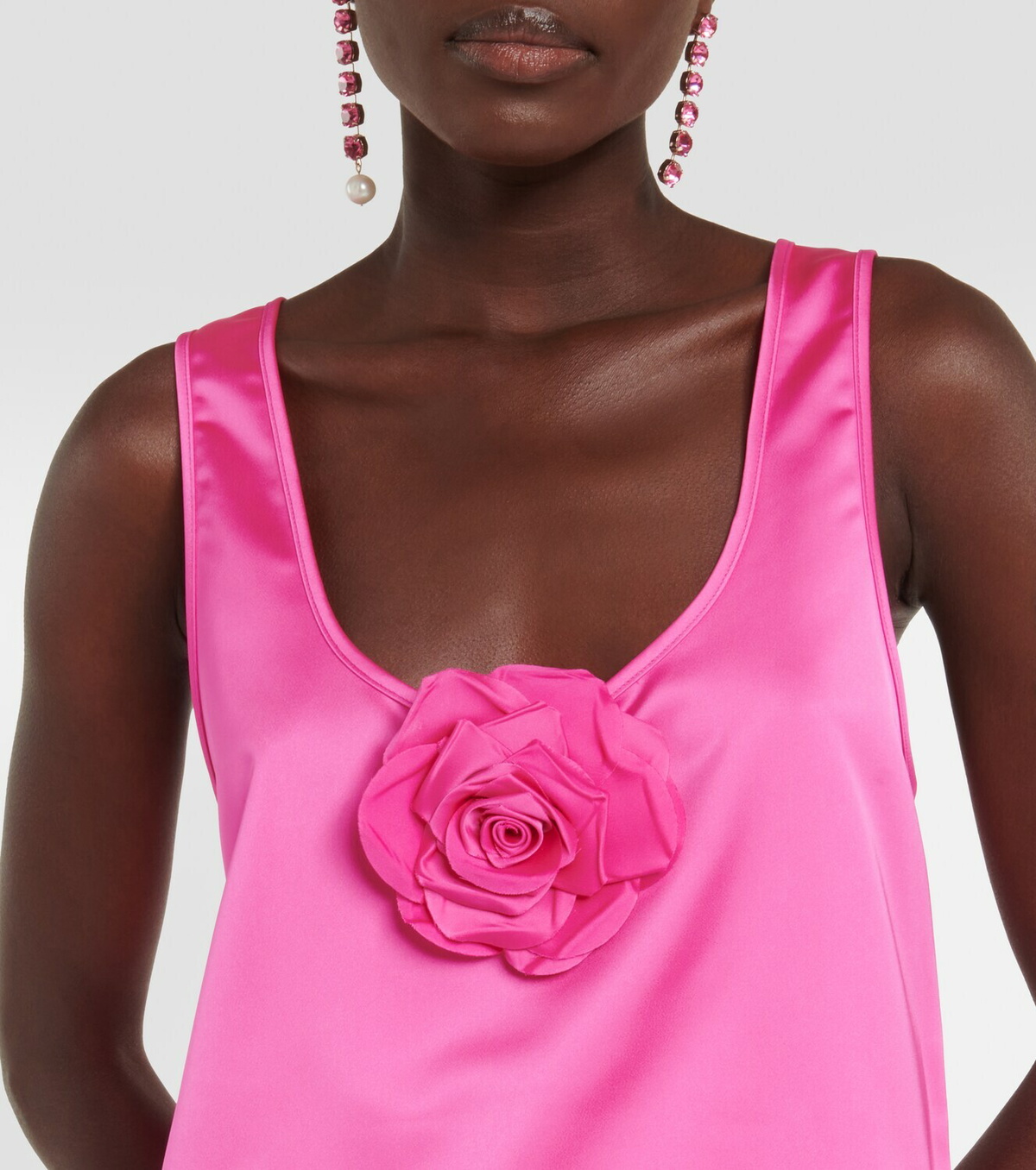 Giuseppe di Morabito Rose-appliqué satin top