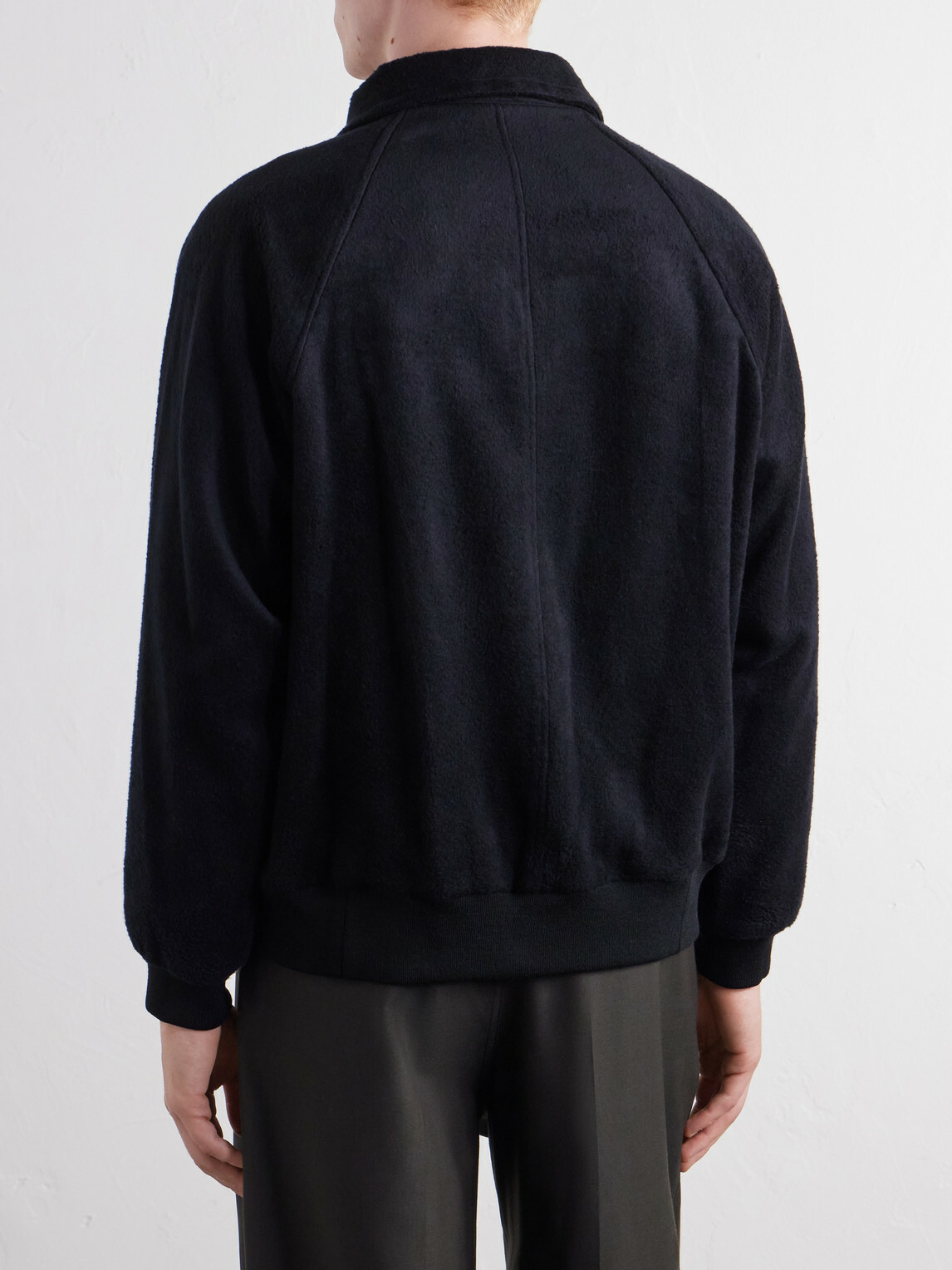 ATON - Silk And Wool-Blend Fleece Jacket - Black