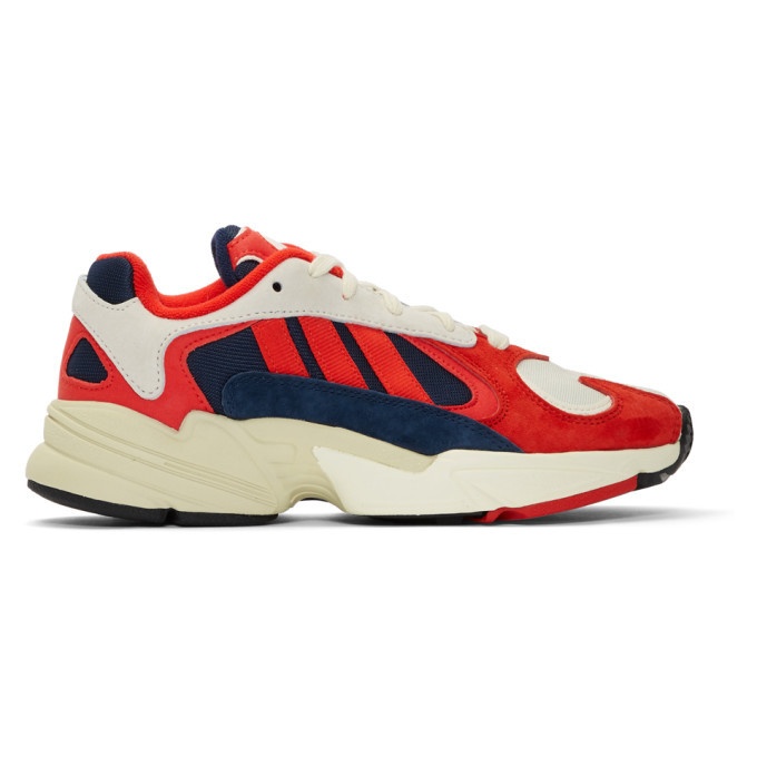 Photo: adidas Originals White and Red Yung 1 Sneakers