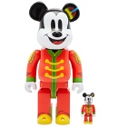 Medicom Mickey Mouse The Band Concert Be@rbrick 100% & 400% in Red