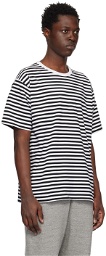 nanamica Black & White Striped T-Shirt