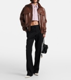 Balenciaga Cropped oversized leather jacket