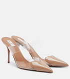 Alaïa Le Cœur patent leather and PU mules