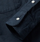 Gitman Vintage - Slim-Fit Button-Down Collar Cotton-Flannel Shirt - Blue