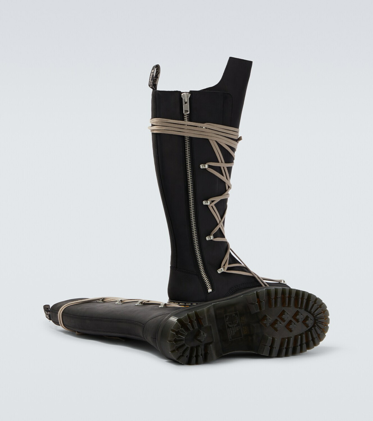 Rick Owens x Dr. Martens 1B60 Quad Sole Pentalace knee-high boots